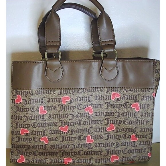 Juicy Couture Purse RN #108833 Log Hearts Brown - Picture 3 of 10
